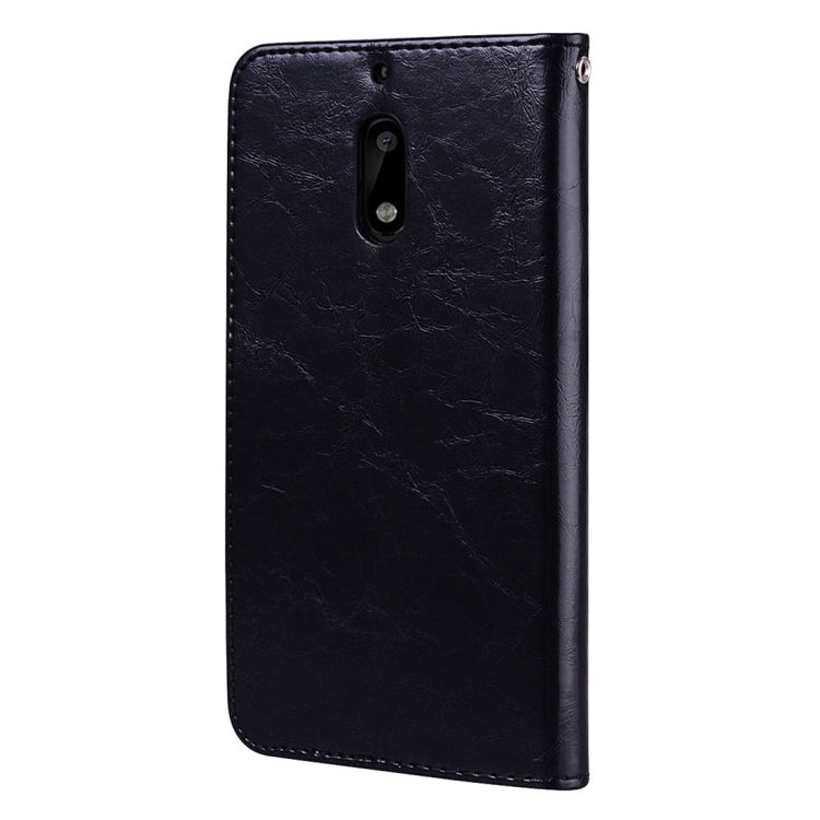 For Nokia 6 Business Style Oil Wax Texture Horizontal Flip Leather Case with Holder & Card Slots & Wallet