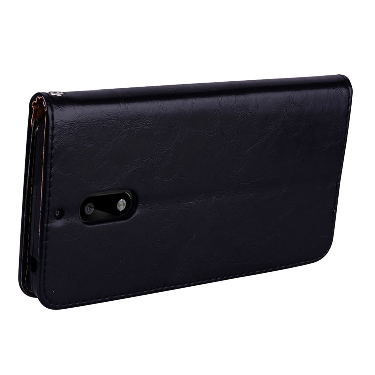 For Nokia 6 Business Style Oil Wax Texture Horizontal Flip Leather Case with Holder & Card Slots & Wallet