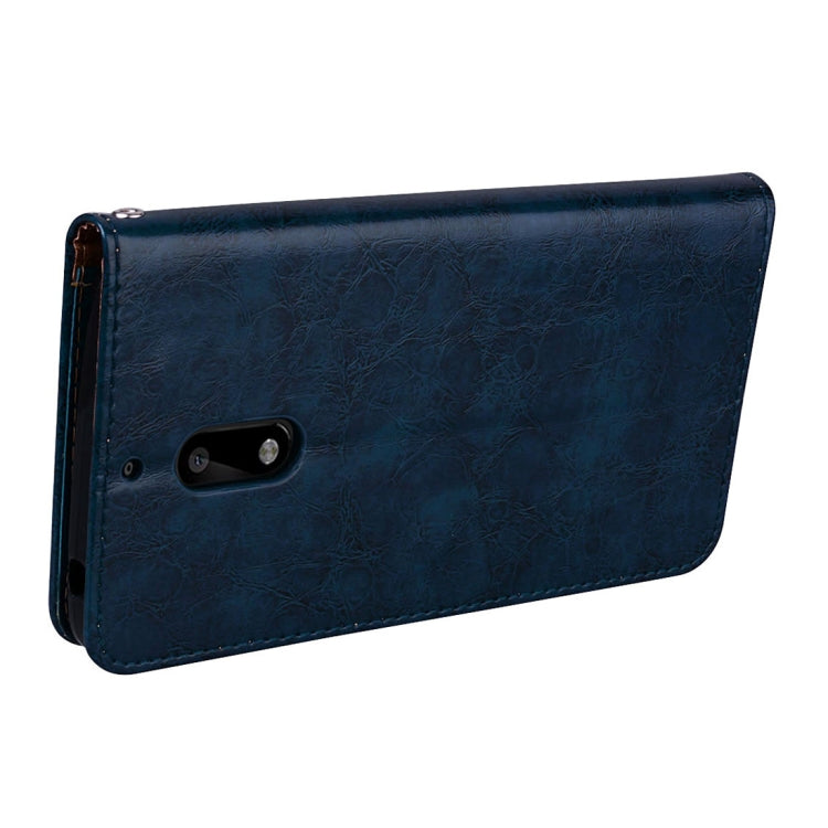 For Nokia 6 Business Style Oil Wax Texture Horizontal Flip Leather Case with Holder & Card Slots & Wallet