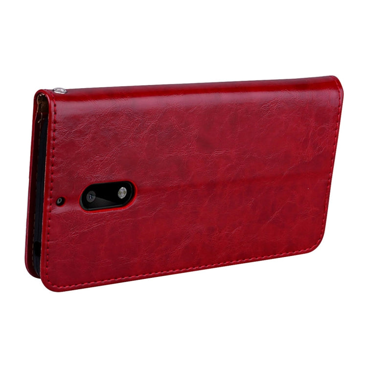 For Nokia 6 Business Style Oil Wax Texture Horizontal Flip Leather Case with Holder & Card Slots & Wallet
