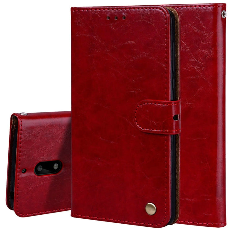 For Nokia 6 Business Style Oil Wax Texture Horizontal Flip Leather Case with Holder & Card Slots & Wallet