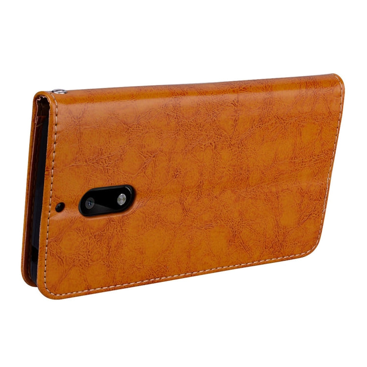 For Nokia 6 Business Style Oil Wax Texture Horizontal Flip Leather Case with Holder & Card Slots & Wallet