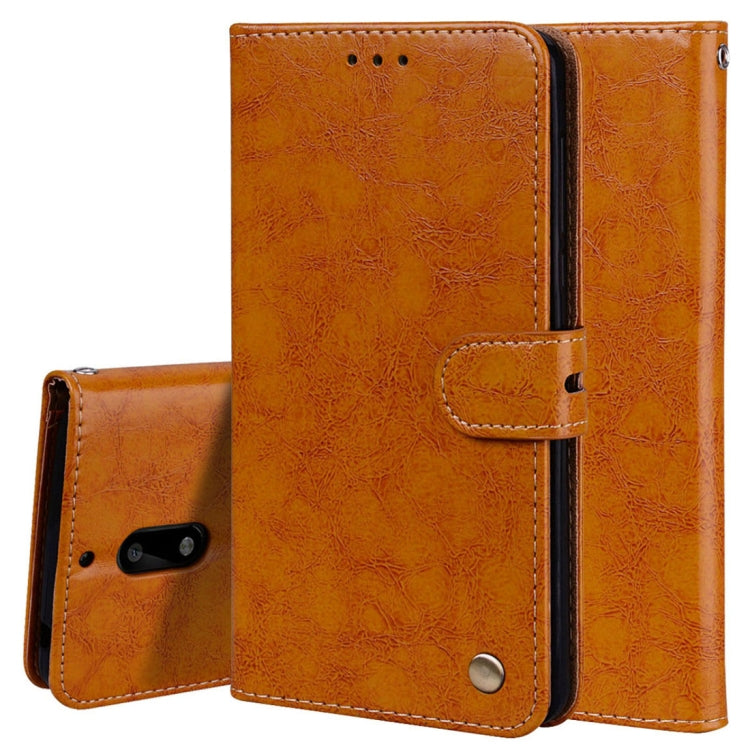 For Nokia 6 Business Style Oil Wax Texture Horizontal Flip Leather Case with Holder & Card Slots & Wallet