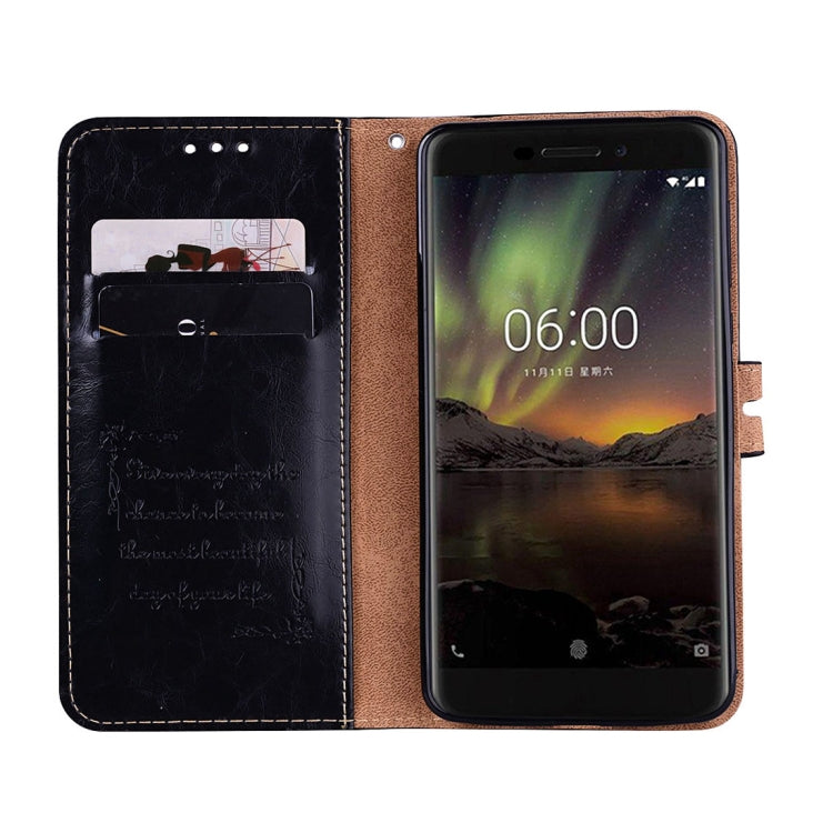For Nokia 6 (2018) Business Style Oil Wax Texture Horizontal Flip Leather Case with Holder & Card Slots & Wallet