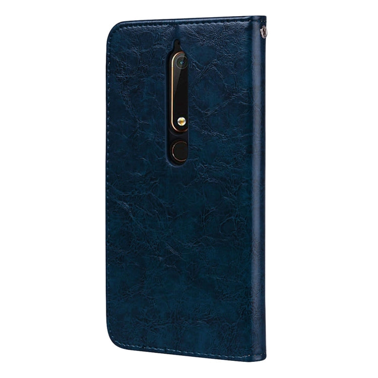 For Nokia 6 (2018) Business Style Oil Wax Texture Horizontal Flip Leather Case with Holder & Card Slots & Wallet