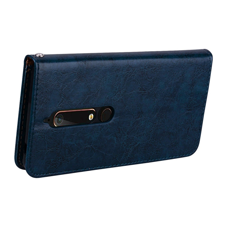 For Nokia 6 (2018) Business Style Oil Wax Texture Horizontal Flip Leather Case with Holder & Card Slots & Wallet