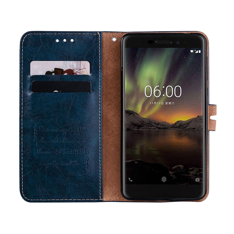 For Nokia 6 (2018) Business Style Oil Wax Texture Horizontal Flip Leather Case with Holder & Card Slots & Wallet