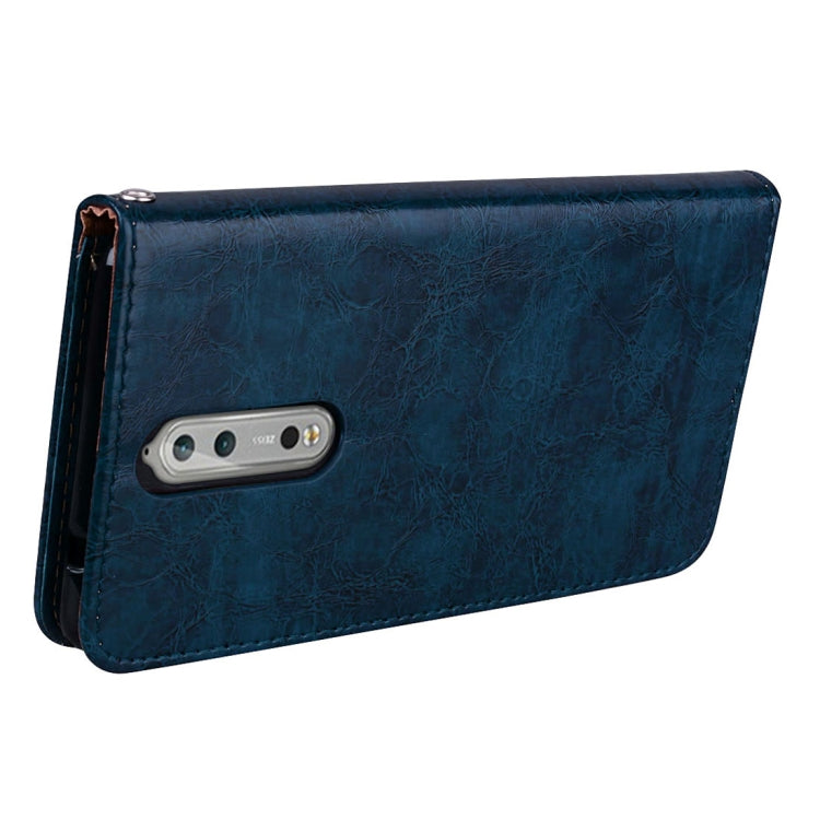 For Nokia 8 Business Style Oil Wax Texture Horizontal Flip Leather Case with Holder & Card Slots & Wallet