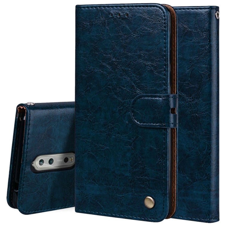 For Nokia 8 Business Style Oil Wax Texture Horizontal Flip Leather Case with Holder & Card Slots & Wallet