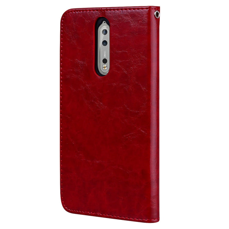 For Nokia 8 Business Style Oil Wax Texture Horizontal Flip Leather Case with Holder & Card Slots & Wallet
