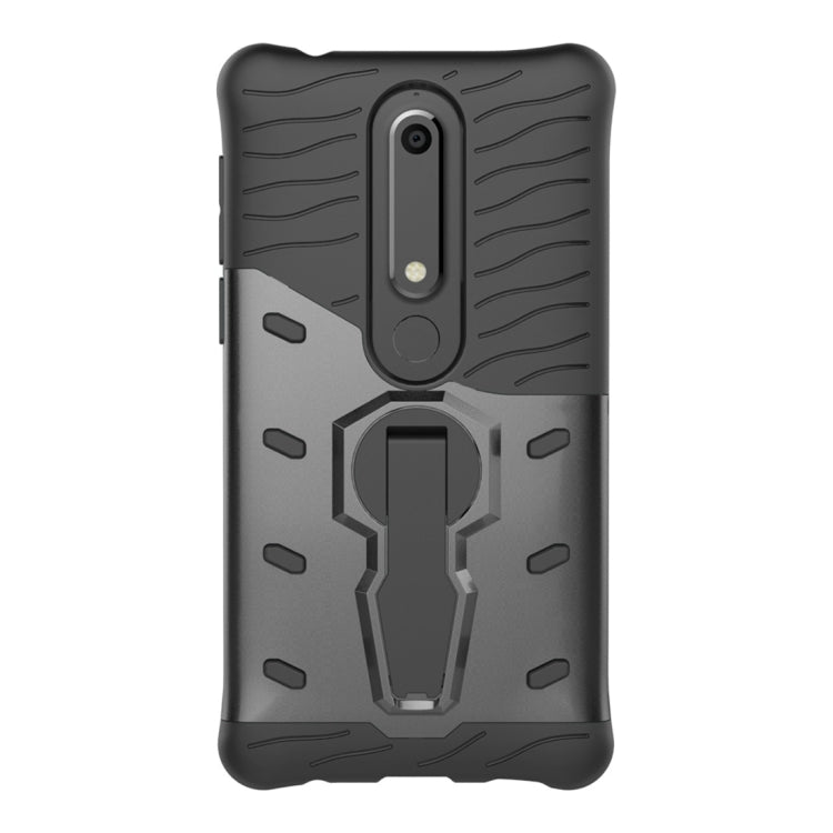 For Nokia 6 (2018) PC + TPU Dropproof Sniper Hybrid Protective Back Case with 360 Degree Rotation Holder