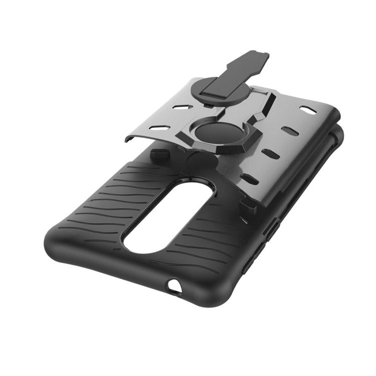 For Nokia 6 (2018) PC + TPU Dropproof Sniper Hybrid Protective Back Case with 360 Degree Rotation Holder