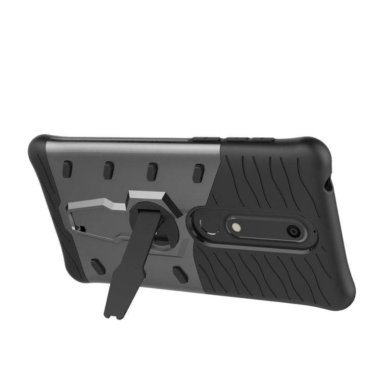 For Nokia 6 (2018) PC + TPU Dropproof Sniper Hybrid Protective Back Case with 360 Degree Rotation Holder