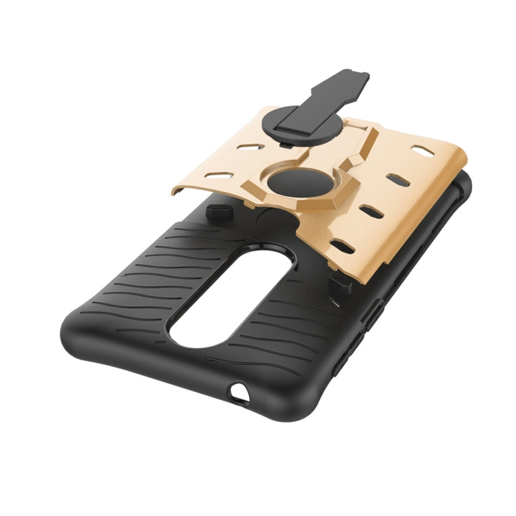 For Nokia 6 (2018) PC + TPU Dropproof Sniper Hybrid Protective Back Case with 360 Degree Rotation Holder