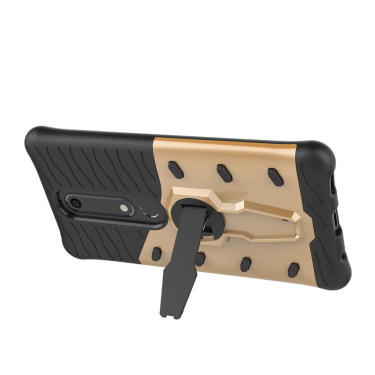 For Nokia 6 (2018) PC + TPU Dropproof Sniper Hybrid Protective Back Case with 360 Degree Rotation Holder