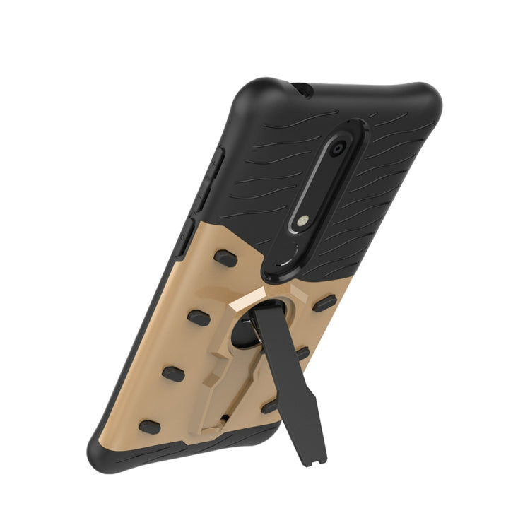 For Nokia 6 (2018) PC + TPU Dropproof Sniper Hybrid Protective Back Case with 360 Degree Rotation Holder