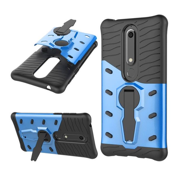 For Nokia 6 (2018) PC + TPU Dropproof Sniper Hybrid Protective Back Case with 360 Degree Rotation Holder