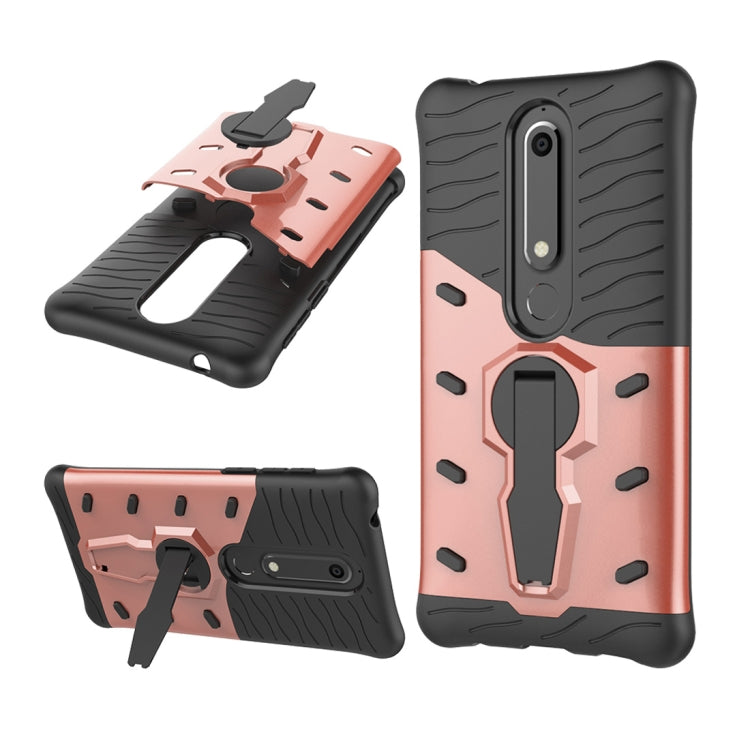 For Nokia 6 (2018) PC + TPU Dropproof Sniper Hybrid Protective Back Case with 360 Degree Rotation Holder