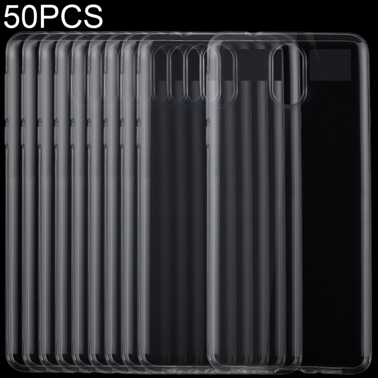50 PCS 0.75mm Transparent TPU Case for Nokia 3.1