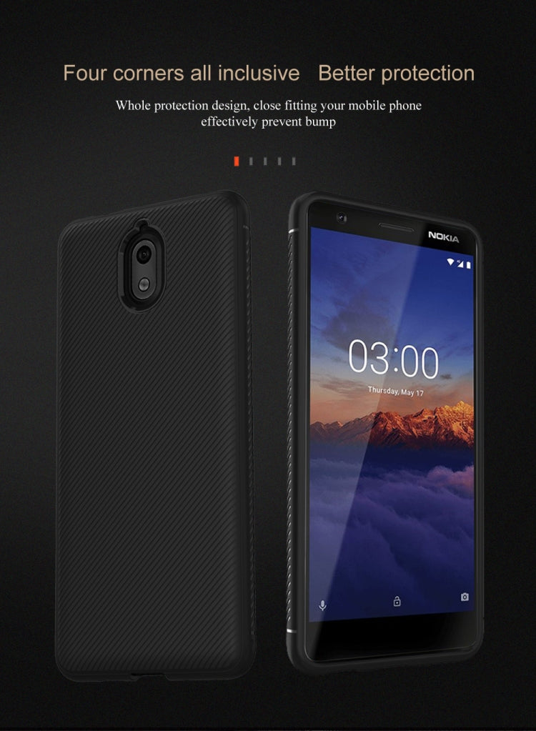 lenuo Leshen Series Stripe Texture TPU Case for Nokia 3.1 (Red)