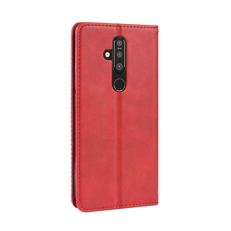 Retro Magnetic Clasp Horizontal Flip Leather Case for Nokia X71 (8.1 Plus), with Holder & Card Slots & Wallet