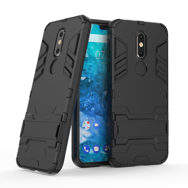 Shockproof PC + TPU Case for Nokia 7.1, with Holder