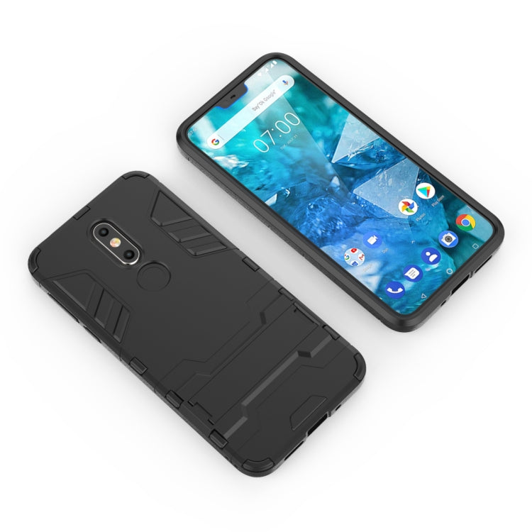 Shockproof PC + TPU Case for Nokia 7.1, with Holder