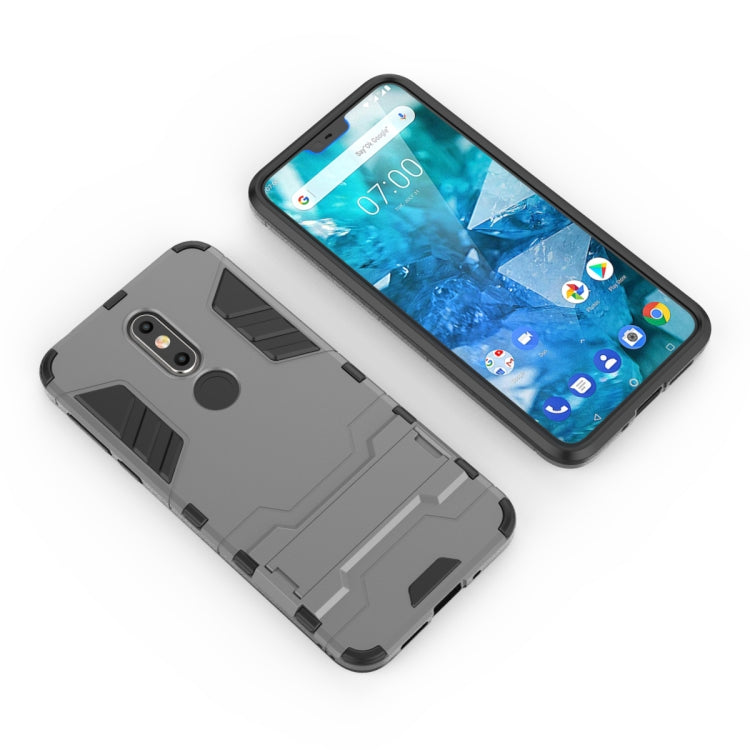 Shockproof PC + TPU Case for Nokia 7.1, with Holder