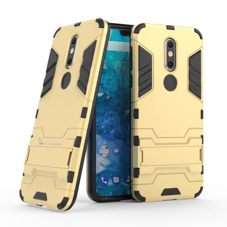 Shockproof PC + TPU Case for Nokia 7.1, with Holder