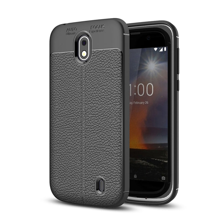 For Nokia 1 Litchi Texture Soft TPU Protective Back Cover Case