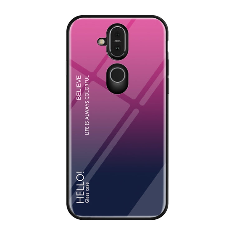 Gradient Color Glass Case for Nokia 7.1 Plus / X7