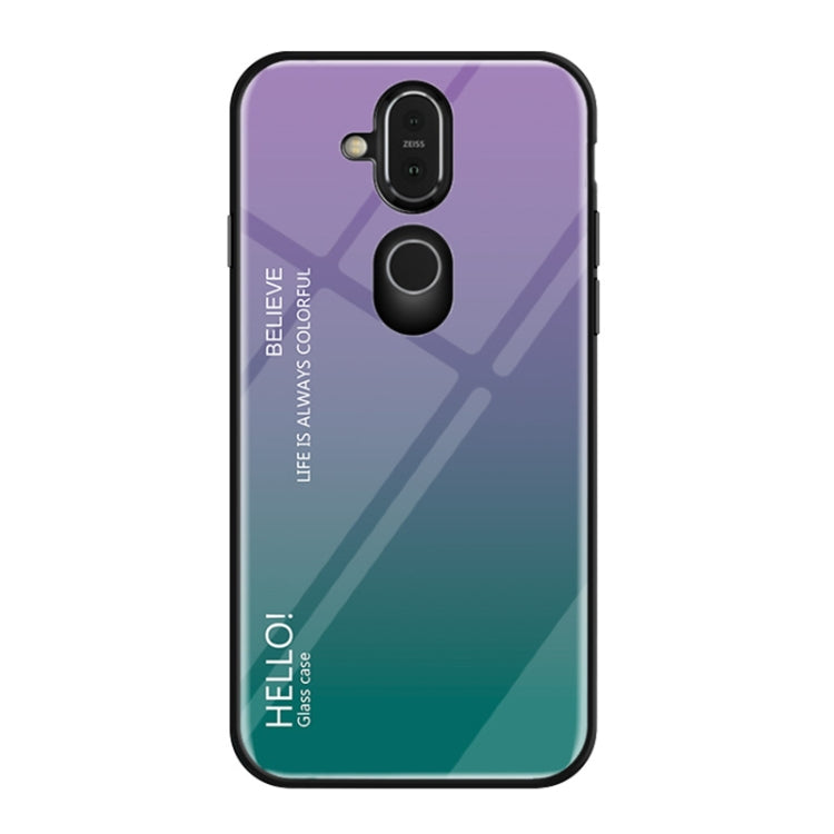Gradient Color Glass Case for Nokia 7.1 Plus / X7