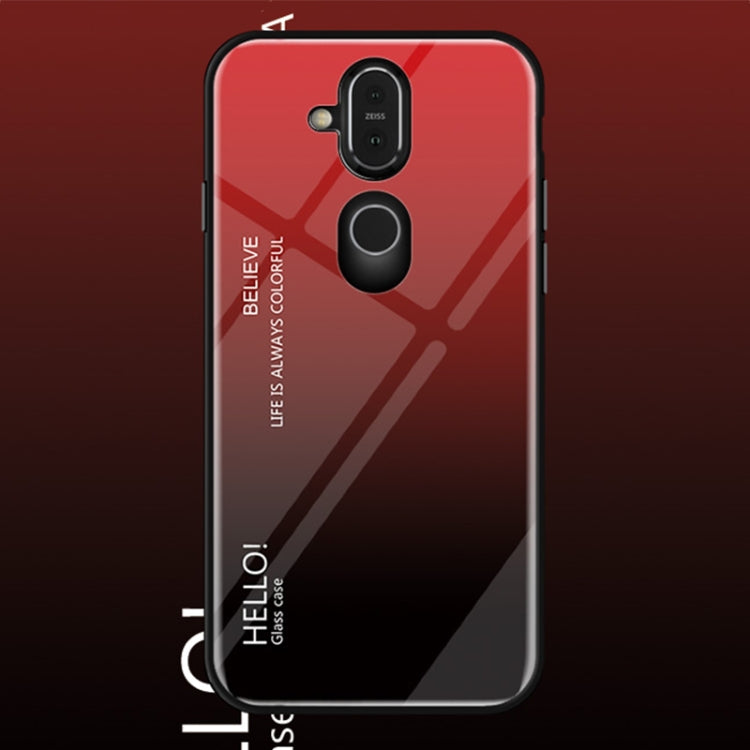 Gradient Color Glass Case for Nokia 7.1 Plus / X7