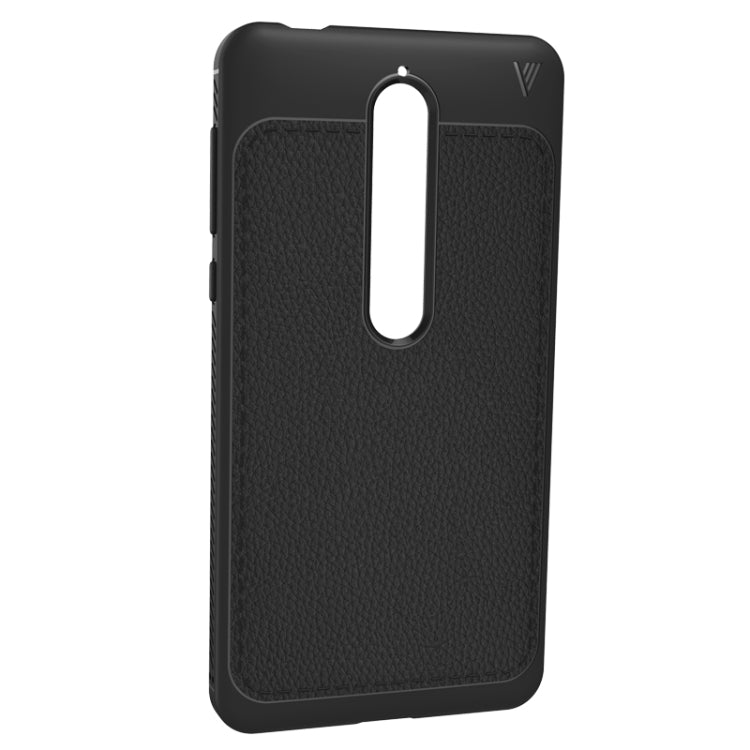 Lenuo Leshen Series for Nokia 6 (2018) TPU Litchi Texture Dropproof Protective Back Cover Case