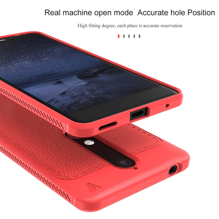 Lenuo Leshen Series for Nokia 6 (2018) TPU Litchi Texture Dropproof Protective Back Cover Case