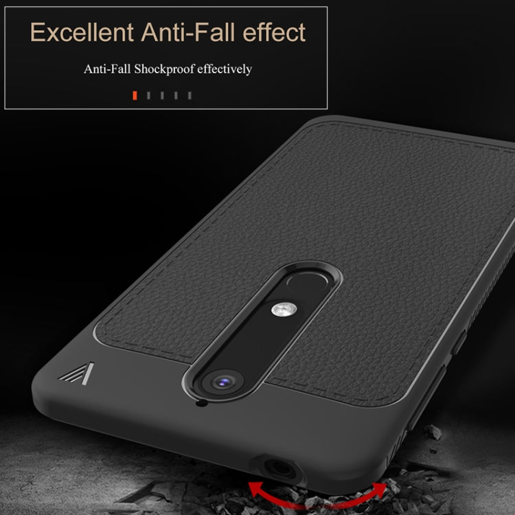 Lenuo Leshen Series for Nokia 6 (2018) TPU Litchi Texture Dropproof Protective Back Cover Case