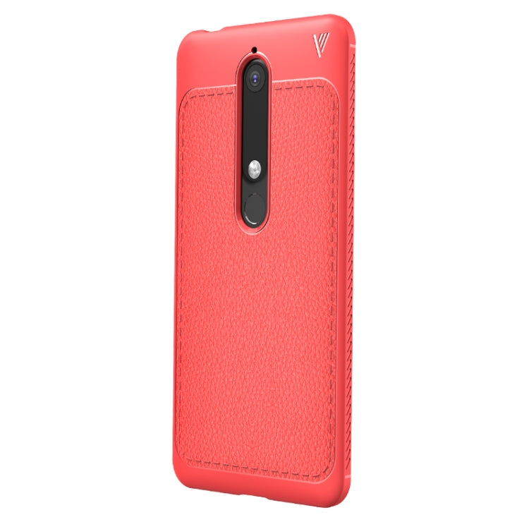 Lenuo Leshen Series for Nokia 6 (2018) TPU Litchi Texture Dropproof Protective Back Cover Case