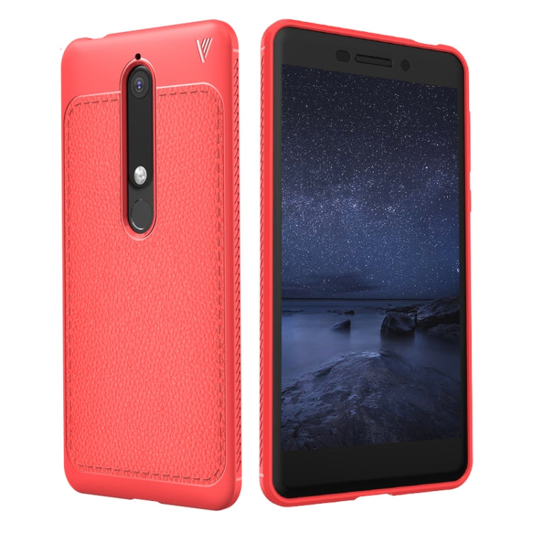 Lenuo Leshen Series for Nokia 6 (2018) TPU Litchi Texture Dropproof Protective Back Cover Case