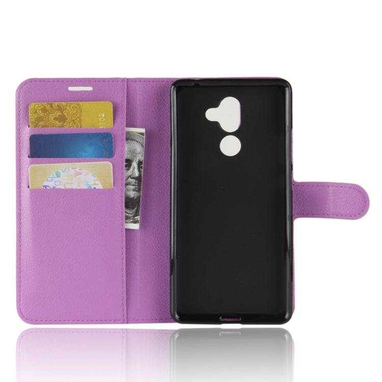 For Nokia 7 Plus PU + TPU Litchi Texture Horizontal Flip Leather Case with Wallet & Holder & Card Slots