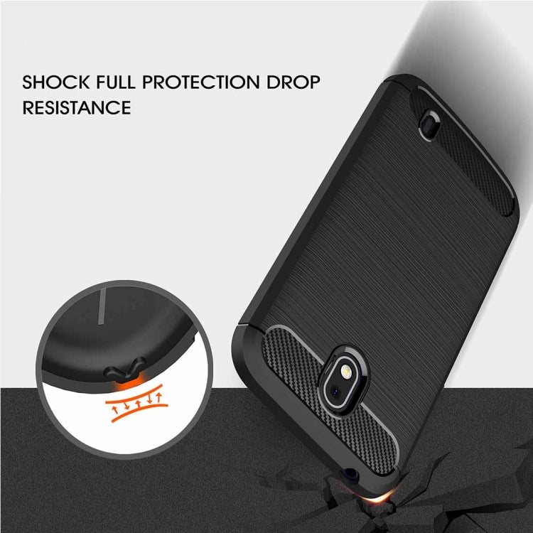 For Nokia 1 Brushed Texture Carbon Fiber Shockproof TPU Protective Back Case