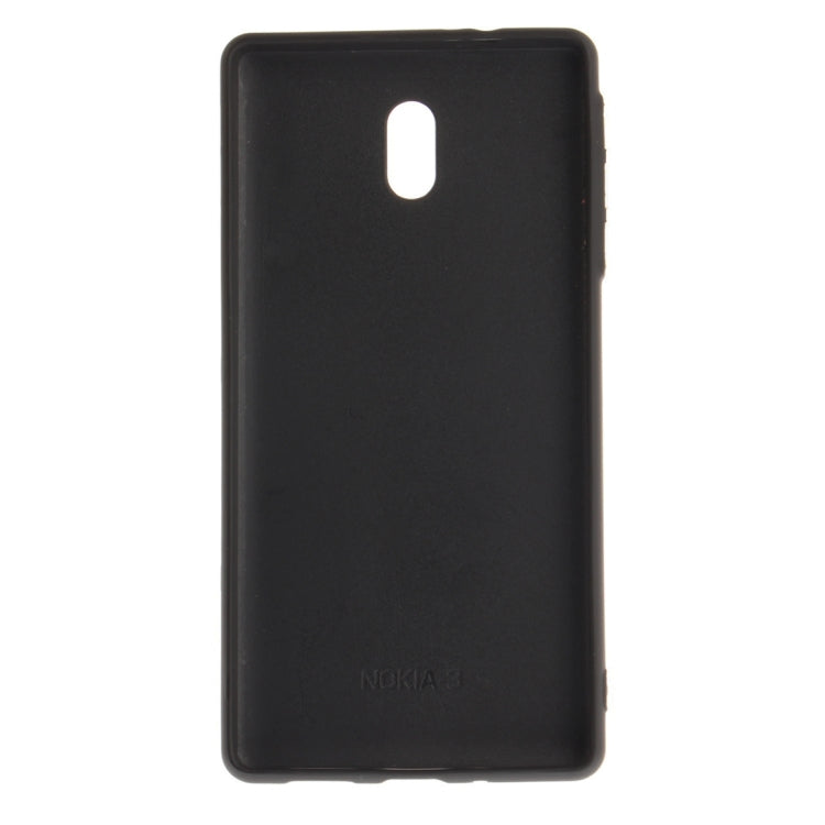 For Nokia 3 Litchi Texture TPU + Leather Pasted Protective Back Case with Holder & Card Slot