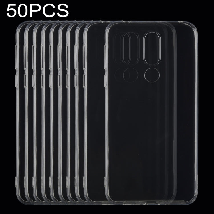 50 PCS 0.75mm Ultrathin Transparent TPU Soft Protective Case for Nokia 7.1