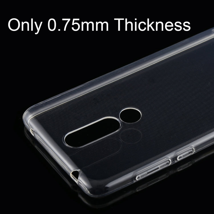 0.75mm Ultrathin Transparent TPU Soft Protective Case for Nokia 3.1 Plus