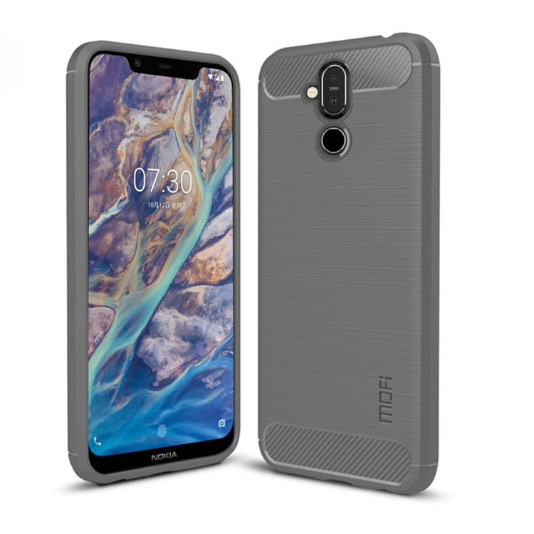 MOFI Brushed Texture Carbon Fiber TPU Case for Nokia 8.1 / X7