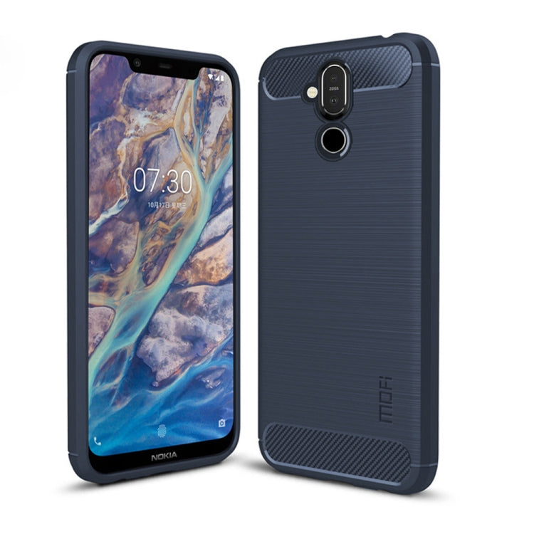 MOFI Brushed Texture Carbon Fiber TPU Case for Nokia 8.1 / X7