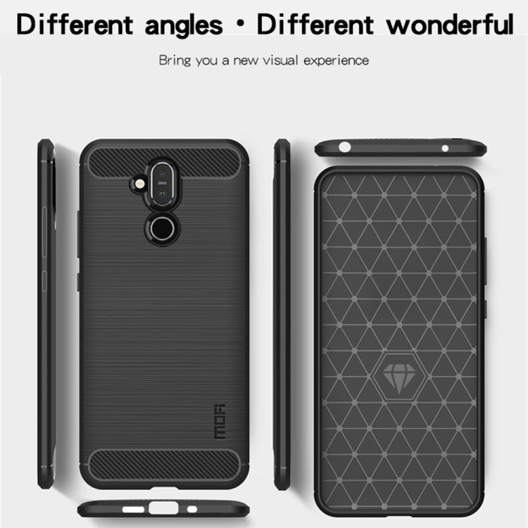MOFI Brushed Texture Carbon Fiber TPU Case for Nokia 8.1 / X7