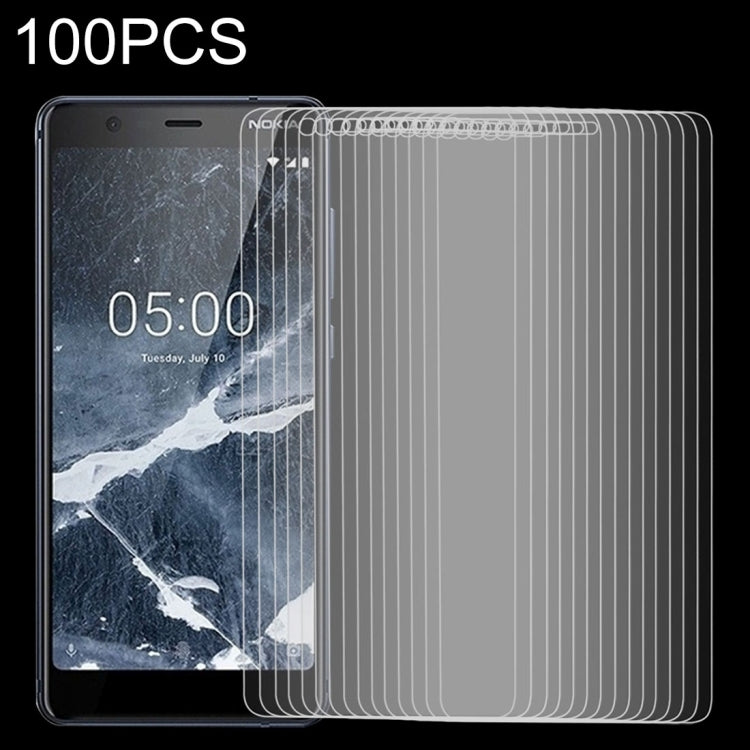 100 PCS 9H 2.5D Tempered Glass Film for Nokia 5.1