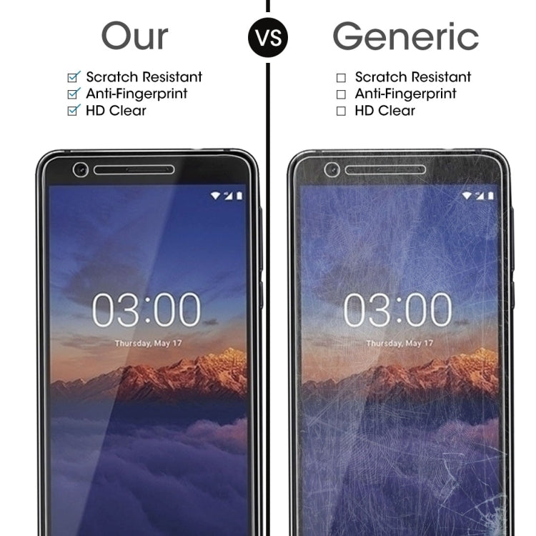 50 PCS 9H 2.5D Tempered Glass Film for Nokia 3.1