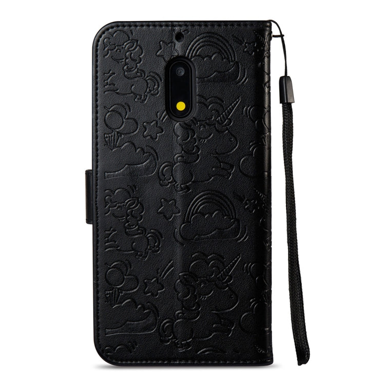 For Nokia 6/N6 Embossed Horse Cloud Print Horizontal Flip Leather Case with Holder & Card Slots & Wallet & Lanyard