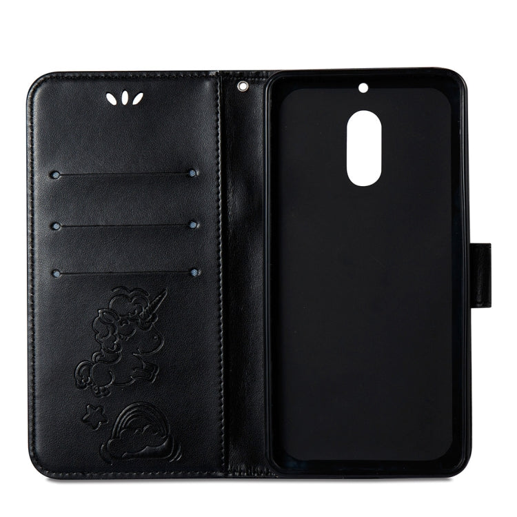 For Nokia 6/N6 Embossed Horse Cloud Print Horizontal Flip Leather Case with Holder & Card Slots & Wallet & Lanyard